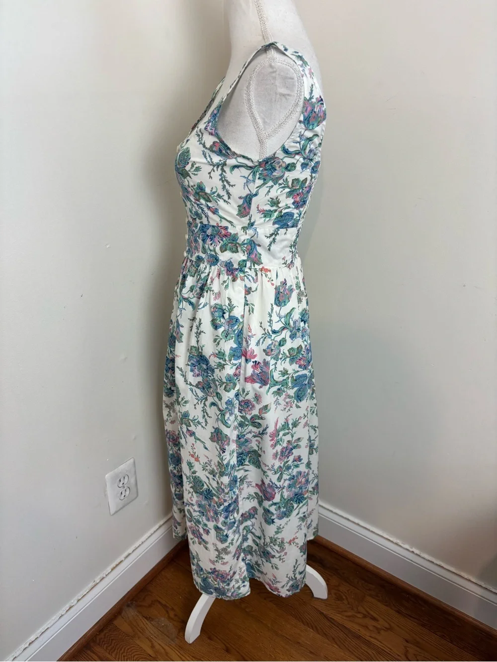 J.Crew Button-Front Cotton Poplin Dress in English Garden Size 00